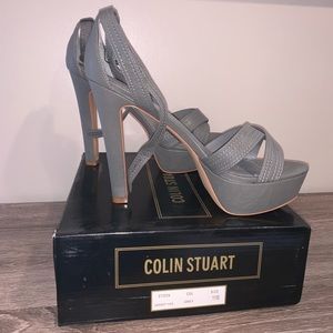 Womens Platform Heeled Grey Sandals BNIB Sz 11B